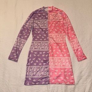 Half pink & purple bandana patterned Dolls kill dress (medium)